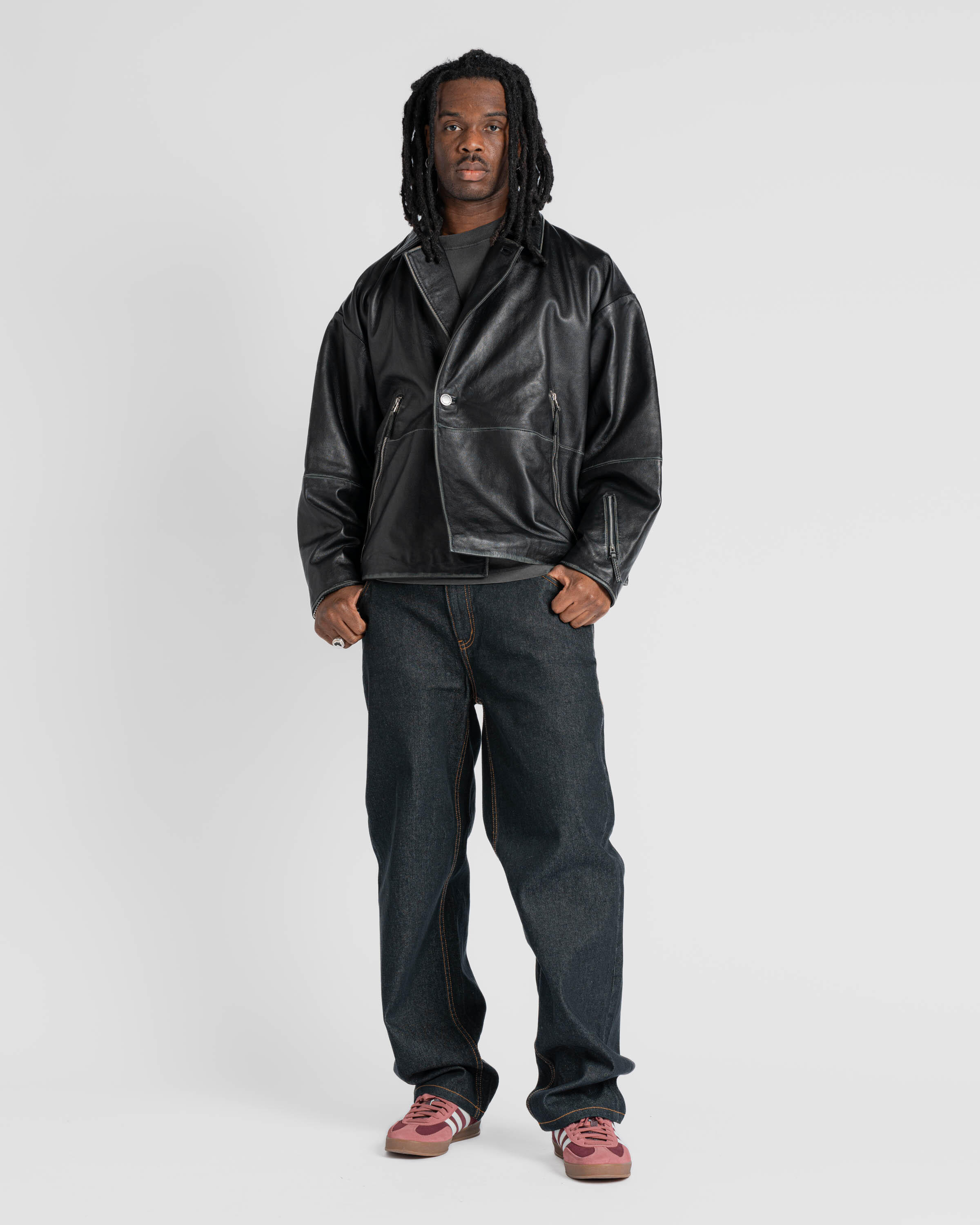 New Amsterdam Surf Association LEATHER JACKET BOXY FIT